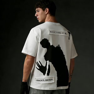 Camiseta Extra Grande de Algodón Grueso de Alta Calidad de 280 g/m² para <span class=keywords><strong>Hombre</strong></span>, Estilo Urbano, Minimalista, con Estampado Gráfico y Logotipo Personalizado - Product Image 2