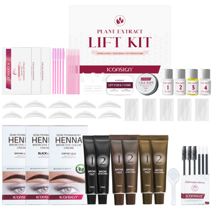 <span class=keywords><strong>Iconsign</strong></span>, etiqueta privada personalizada, Kit de elevación de extracto de planta, Kit de crema de tinte de cejas para <span class=keywords><strong>pestañas</strong></span>, tinte de cejas, Color semipermanente - Product Image 1