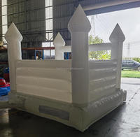 Usage domestique 10ft enfants fête lune promenade videur gonflable blanc mariage château gonflable mini blanc maison de rebond à vendre