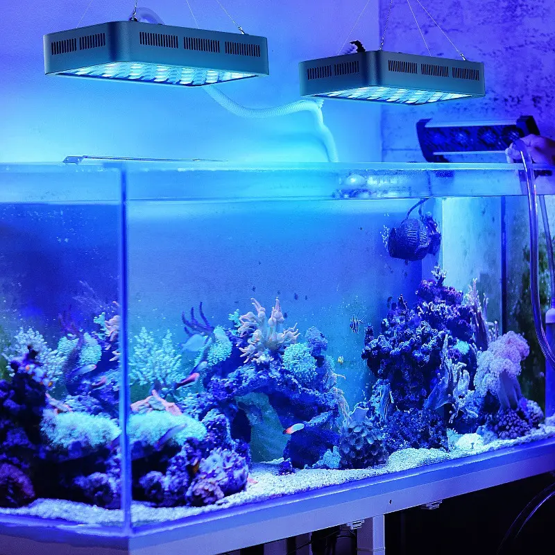 Reef coral para aquário 165w, controle de wifi, regulável, três canais, cinco modelos, luz de aquário plantada, tanque de peixes