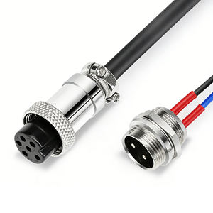 Кабель CZJSMX GX16, 6-контактный, штекер-гнездо, авиационный, для монтажа на панель, круглый, металлический адаптер для промышленного оборудования - Product Image 1