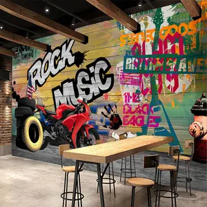 Papier peint personnalisé avec Graffiti, tapisserie imprimée décorative sur mesure pour mur de moto, salon