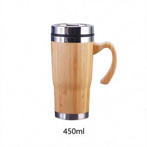Premium Bamboo Thermos 500ml Travel <b>Insulated</b> Thermos <b>Mug</b> for Water Coffee Tea with Custom LOGO - Product Image 3