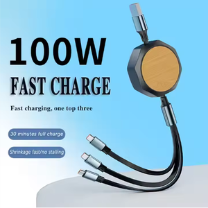 Thân Thiện Với Môi 1.2M Có Thể Thu Vào Nhanh Chóng USB Sạc Cáp <span class=keywords><strong>3</strong></span> 1 TPE Áo Khoác Micro USB <span class=keywords><strong>Iphone</strong></span> Kết Nối Cho IOS Nhiều Sạc Dây - Product Image 3