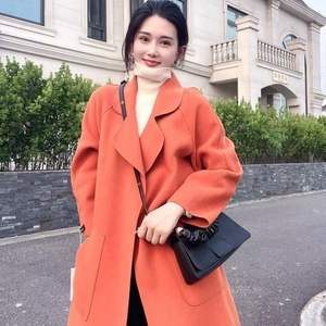 Cappotto Invernale da Donna in Stile Coreano, Tinta Unita, Nuovo Modello con Vita Stretta, Doppio Strato in Cashmere e Lana, Colletto a Risvolto - Product Image 4