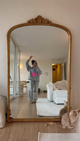 Miroir sur pied de grande taille, de style antique, avec cadre en bois de haute qualité, pour salon, décoration, Yicheng Beauty