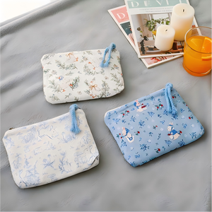 Borsa per il Trucco 2 in 1, Tendenza 2026, in Tessuto di Cotone, Borse da Viaggio Unisex Luminose, Mini Borsa per il Trucco da Concerto in Tessuto di Cotone - Product Image 1