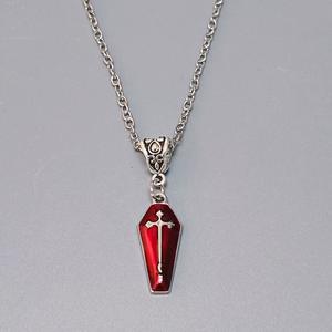 Collana con Ciondolo a Catena a Maglie Sportiva Nera di Halloween, alla <span class=keywords><strong>Moda</strong></span> ed Esagerata, con Specchio Magico, Cuore, Farfalla, Teschio e Croce - Product Image 5