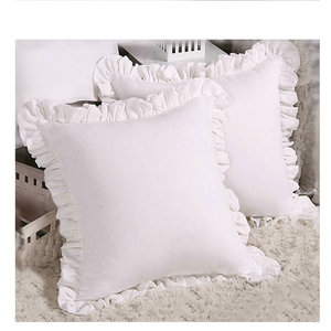 Housse de <span class=keywords><strong>coussin</strong></span> en lin à volants de la Cour européenne de Noël personnalisée taie d'oreiller carrée de luxe pour la maison et l'hôtel Techniques tissées - Product Image 2