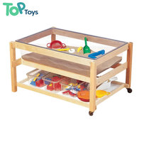 Table sensorielle en bois pratique pour la maternelle et la garderie Montessori, meubles d'activités, étagère de rangement pour l'école maternelle