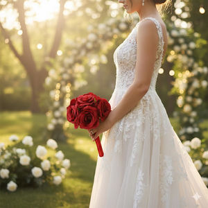 Bouquet de Mariée Rose Artificielle Style Européen <span class=keywords><strong>et</strong></span> Américain, Luxe Léger, Rétro <span class=keywords><strong>Romantique</strong></span>, Fleur Artificielle pour la Mariée - Vente Chaude - Product Image 3