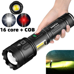 Lampe de poche tactique led étanche, 7 modes, <span class=keywords><strong>flash</strong></span> Xhp160 USB rechargeable, lampe de poche de camping en plein air, 10000 lumens - Product Image 1