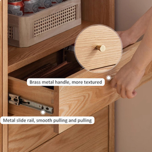 Armadietto <span class=keywords><strong>per</strong></span> credenza in legno massello ultrasottile da tè in rovere moderno deposito da cucina <span class=keywords><strong>per</strong></span> <span class=keywords><strong>mobili</strong></span> da soggiorno - Product Image 6