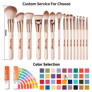 Brochas de Maquillaje Veganas de Alta Calidad y Bajo <span class=keywords><strong>Precio</strong></span>, con Mango de Madera, Brochas de Maquillaje al por Mayor, Juego de Brochas de Maquillaje con Mango Rosa - Product Image 5