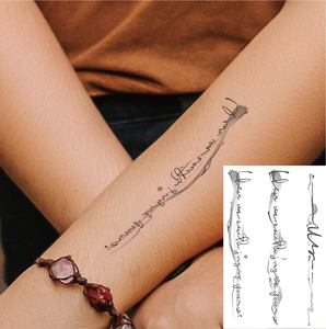Autocollants de tatouage semi-permanents en papier, lettres anglaises, résistants à l'eau, personnalisés, longue durée, art corporel, 2 semaines - Product Image 1