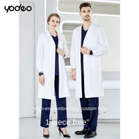 Nouvelle tendance professionnel de haute qualité hôpital médecin blouse de laboratoire vêtements de travail à manches longues et courtes laboratoire médical manteau blanc