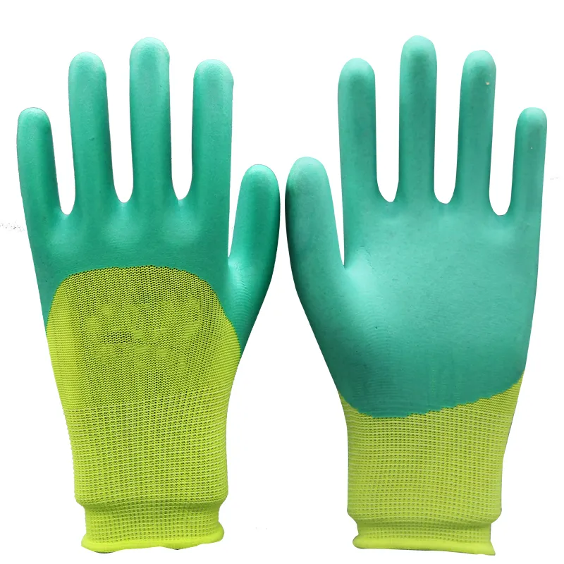 Groothandel Gedoopt Ademend Latex Handschoenen Slijtvaste Tuinieren Veiligheid Handschoenen Aangepaste