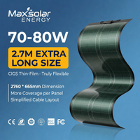 Panel Surya Fleksibel Maxsolar MAX-CIGS80W 80W Modul CIGS Ultra Tipis yang Dapat Dibengkokkan untuk Proyek Khusus