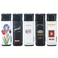 Briquet Classique avec LED, Rechargeable au Butane et Batterie au Lithium, Design Portable, Coupe-Vent, Idéal pour Cadeaux d'Affaires