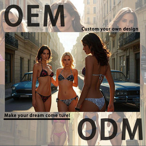 Costume da bagno bikini a triangolo da donna, sexy, due pezzi, con laccetti regolabili, per la <span class=keywords><strong>spiaggia</strong></span>, moda estiva, adatto per acquirenti all'ingrosso - Product Image 5