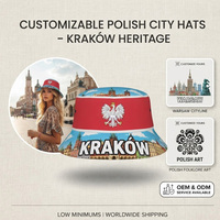 Chapeau de seau pour bébé et enfant, souvenirs touristiques de Pologne, logo personnalisé imprimé en gros