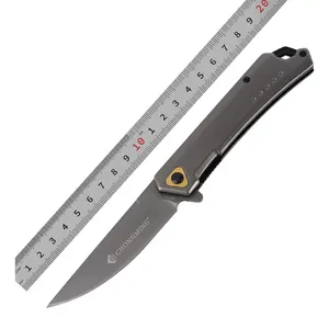 Promote products titanium blade forged tactical folding pocket knifes survival knife hunting outdoor camping with logo