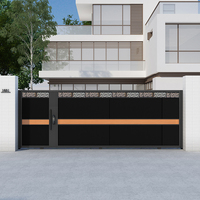 Portail coulissant moderne en aluminium pour cour d'hôtel, durable, écologique, garantie 2 ans, commande manuelle, facile à utiliser