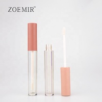 2,5ml Rosa Lipgloss-Tube, Transparente Lippenöl-Flasche, Kunststoff-Drehverschluss, Leerer Lipgloss-Flüssiglippenstift-Behälter, Verpackung