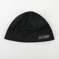 Casquettes de cyclisme et d'alpinisme unisexes en polyester de haute qualité Aung Crown, impression personnalisée du logo, légères, noires, type bonnet.