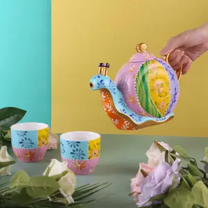 Modestil Hand bemalte Kaffeekanne Keramik Teekanne Set Porzellan Tee für einen Wasserkocher für Zimmer