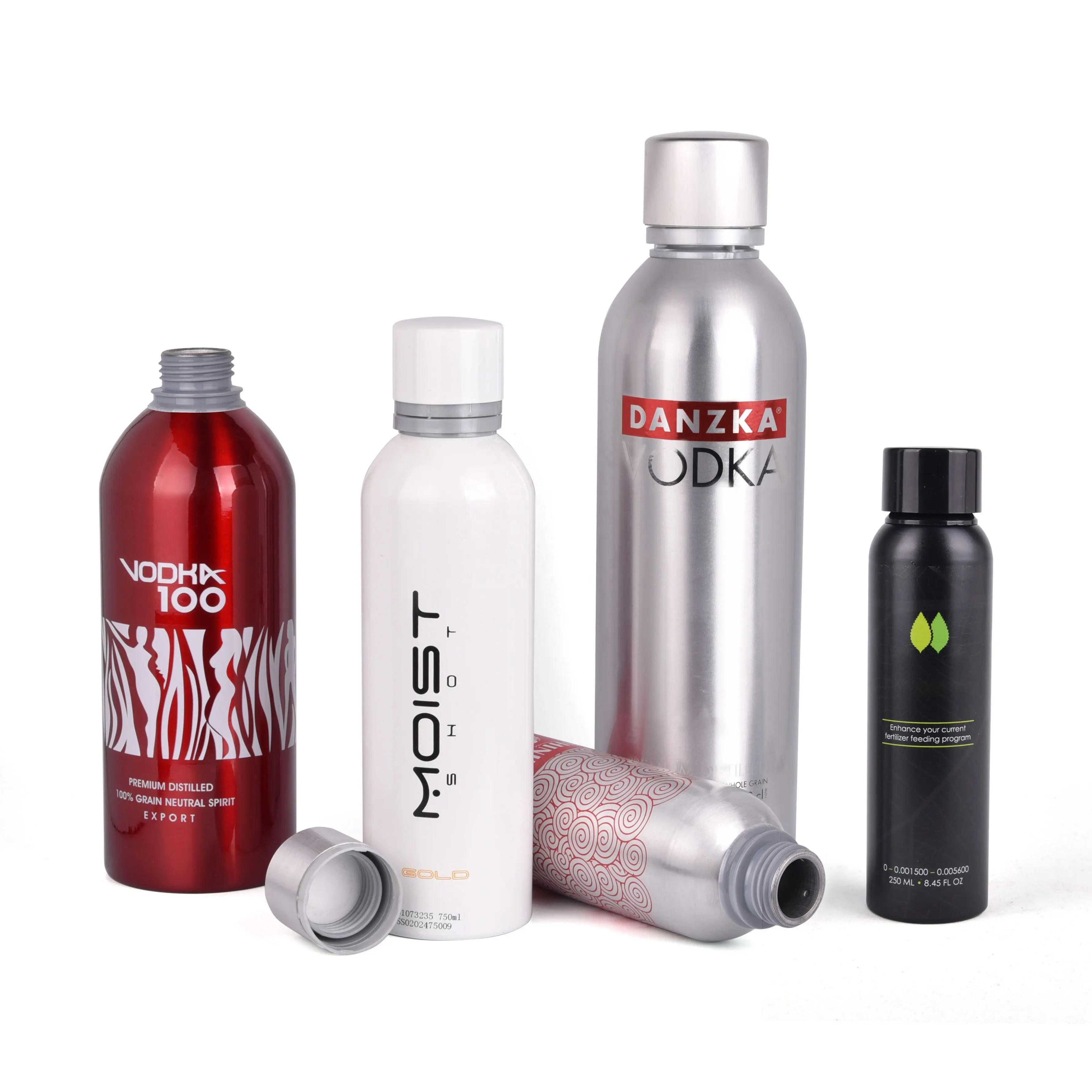 Botol Aluminium Logo Kustom Grosir Botol Aluminium Kosong 500Ml 750Ml 1000Ml untuk Vodka