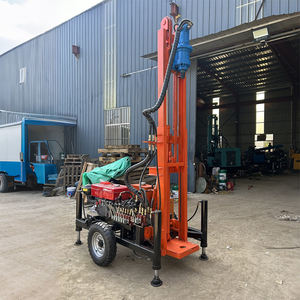 펌프 모터 엔진 핵심 부품을 갖춘 휴대용 160m DTH 소형 유압 시추공 드릴링 리그 트레일러 장착형 수井 장비 - Product Image 1