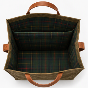 Bolsa Tote Vintage de Lona Encerada com Alças de Couro Crazy Horse, Compartimento para Laptop de 15,<span class=keywords><strong>6</strong></span> Polegadas e Bolso Traseiro Oculto - Product Image 2