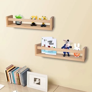 Wooden <b>Wall</b>-<b>Mounted</b> Storage Rack Rectangle Floating <b>Shelf</b> For Living Room Home Decoration Multifunctional Display <b>Shelves</b> - Product Image 3