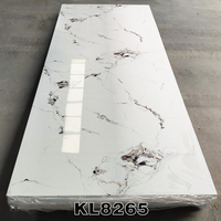 Feuille de PVC multi-usages effet marbre UV pour panneau mural, décoration de meubles