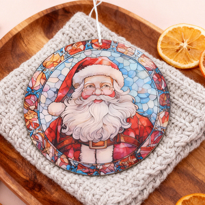 Atrapasoles de Vidrio con Diseño Navideño de Santa Claus para Regalos Navideños, Decoración para Colgar en la Pared - Product Image 1