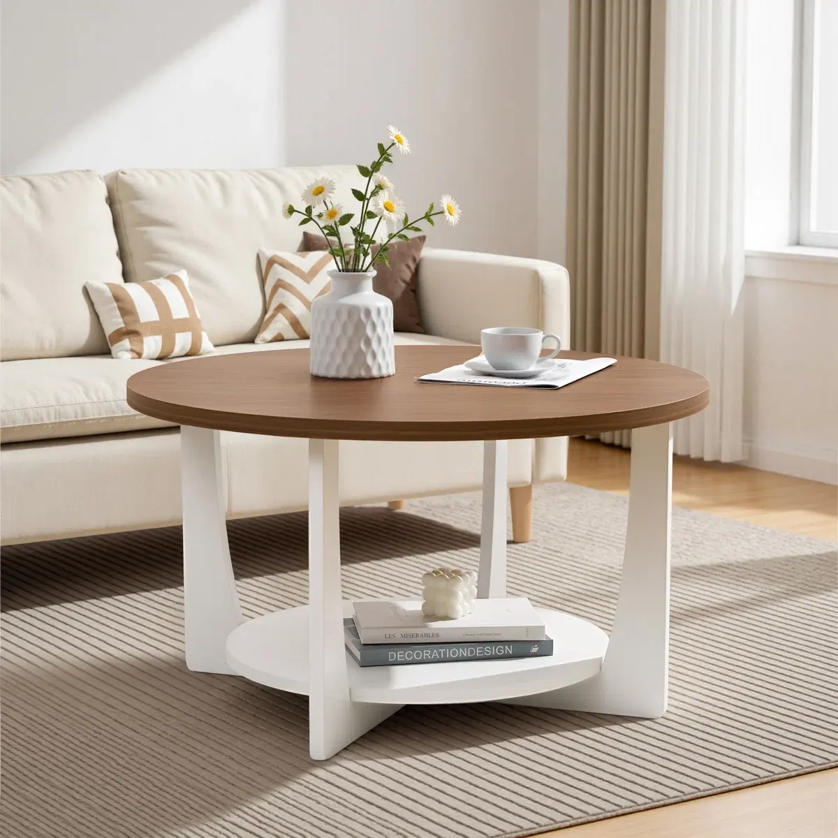 วอลนัท/สีขาว