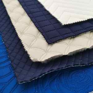 Tela de Forro Impermeable de Alta Calidad MQ, Diseño de Ondas en Color <span class=keywords><strong>Beige</strong></span>, <span class=keywords><strong>Acolchado</strong></span> Ultrasónico sin Costuras, para Ropa de Exterior - Product Image 6