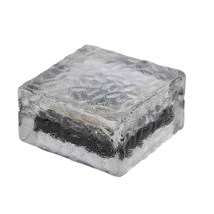 Popular IP66 Waterproof Ice Cube Lamp Outdoor Led Glass Hot Sale Solar Powered Brick Landscape Light