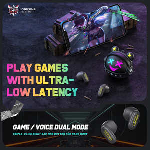 Auricolari Semi In-Ear con ENC per Chiamate ONIKUMA TX603, Auricolari con Cancellazione del Rumore, Latenza Ultra Bassa, Auricolari Wireless Veri Personalizzabili, Batteria da 300mAh - Product Image 6