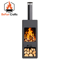 BeFun Crafts – Grande cheminée extérieure en acier Corten pour brûler du bois, foyer de patio avec grille à bois – Fournisseur OEM ODM