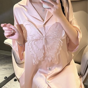 Chemise <span class=keywords><strong>de</strong></span> <span class=keywords><strong>nuit</strong></span> papillon pour femmes, col à revers, vêtements <span class=keywords><strong>de</strong></span> <span class=keywords><strong>nuit</strong></span> <span class=keywords><strong>grande</strong></span> <span class=keywords><strong>taille</strong></span>, chemise <span class=keywords><strong>de</strong></span> <span class=keywords><strong>nuit</strong></span> pour femmes, pyjama sexy uni, doux, vêtements <span class=keywords><strong>de</strong></span> maison - Product Image 1