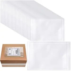 Envelope de papel PP transparente com mangas para envio, bolsos e bolsos fechados, lista de embalagem, etiqueta de envio, embalagem transparente de 9,5 x 12 polegadas