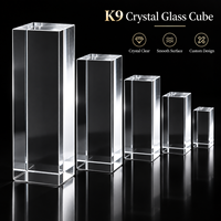 Bloc de cristal transparent HBL K9, cube de cristal rectangulaire pour gravure laser, cadeaux souvenirs photo 3D personnalisés