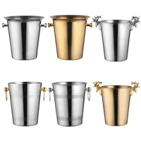 2025 Seau à vin de luxe européen, support pour seau à champagne, seau à glace, accessoire de bar pour fêtes, en métal