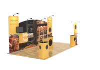 Nouveau design, vente en gros, publicité, stand d'exposition moderne 10x20, boîte lumineuse personnalisée, toile de fond pour salon professionnel, stand d'exposition