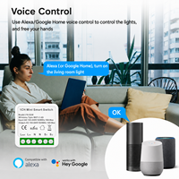 Interruptor Inteligente WiFi Tuya Smart Life Mini de 16A, Módulo de Relé para Empotrar en Pared, Temporizador, Control por Voz para Alexa y Google Home