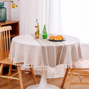 Phong Cách Hiện Đại Trắng Vòng Khăn Trải Bàn Thoải Mái Cotton + Polyester Thanh Lịch Hoa Dệt Mô Hình Thực Tế Bảng Bìa - Product Image 5