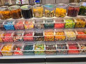 نظام رفوف بلاستيكية معيارية |   خزانة عرض جزيرة قابلة للفصل للبيع بالتجزئة، خزانة تخزين بلاستيكية محمولة بالجملة مع حاويات - Product Image 5