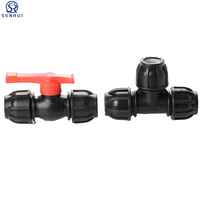 Raccords de tuyauterie en compression HDPE PP en gros PN16 Filetage femelle Té Connexion rapide Connecteurs de douille pour système d'irrigation d'eau